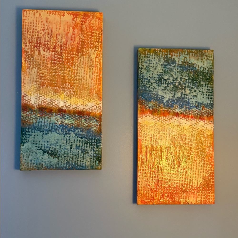 Original acrylic paintings by my Wife and artist, TJ. So so so excited!